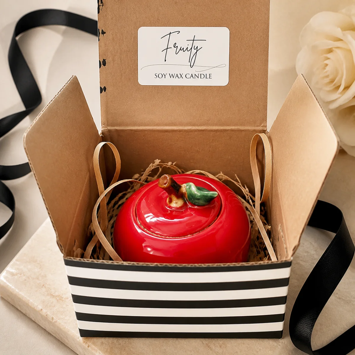 Red Apple Gift Candle