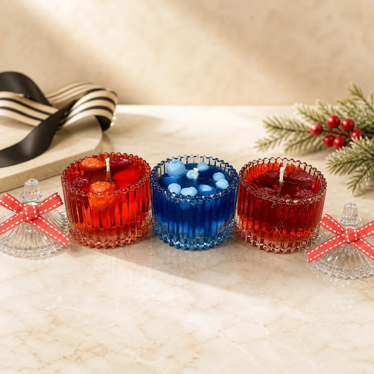 Colourful Glass Gift Candles